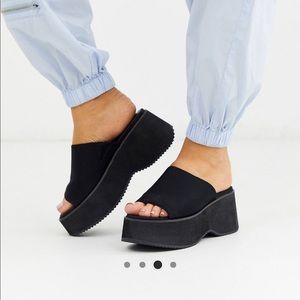 Asos temperature chunky flatforms in black
